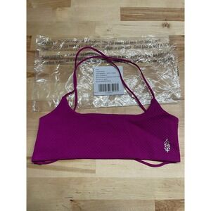 Free People YM2POP59 Shuffle Bra Blackberry XS S Ribbed Bralette Top NWOT